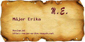 Májer Erika névjegykártya